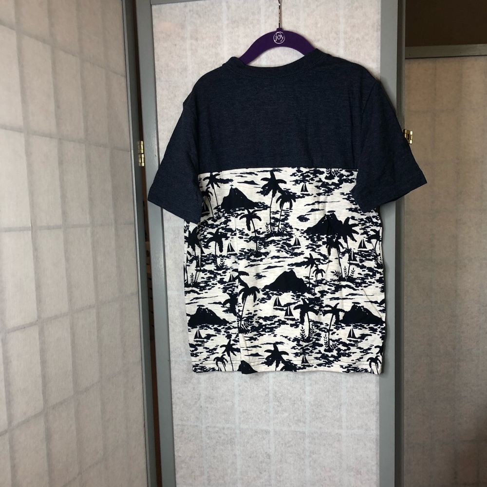 Boys tee shirt in denim blue & white - Picture 2 of 3